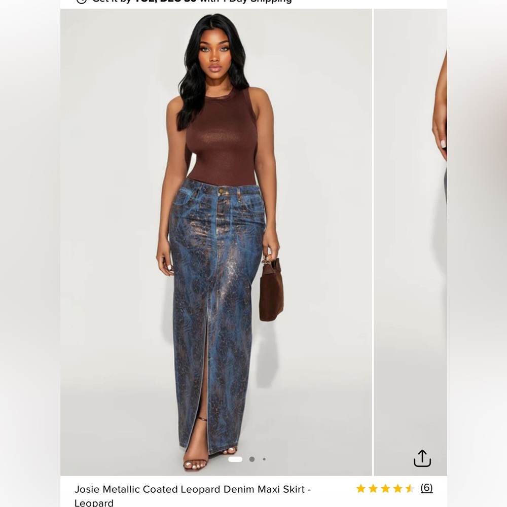 Fashion Nova Blue Leopard Print Maxi Skirt